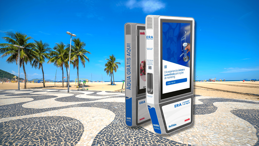 ERA Digital da RefilMe: A Nova Fronteira da Publicidade DOOH Sustentável - Estação de hidratacação para fornecimento de água gratuita em espaços públicos e urbanos